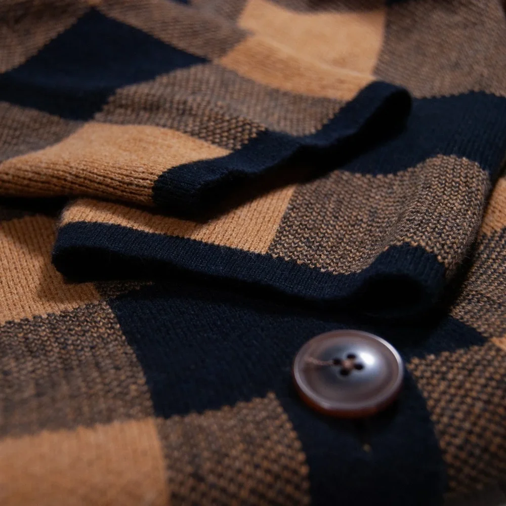 Denim & Co Women's 1X Button Front Hooded Duster Cardigan‎ Buffalo Plaid